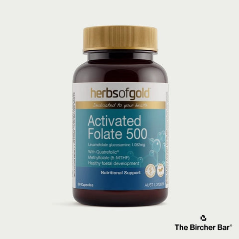 Folate Acticated Herbs Of Gold Activated Folate 500 60 Capsules