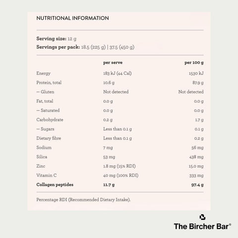 nutra organics collagen beauty powder nutritional info